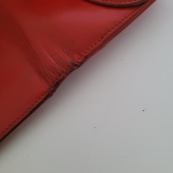 GUCCI Bifold Leather Wallet Long Bifold Red Large Card Bill Designer Horseshoe - Picture 11 of 13